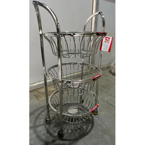 Ss Dolphin Kitchen Trolley - Color: Silver