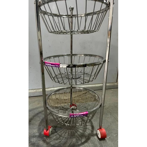 Ss Round Fruit Trolley - Color: Silver