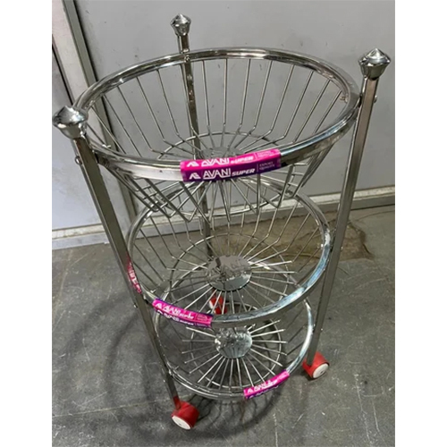 Ss Round Fruit Trolley - Color: Silver