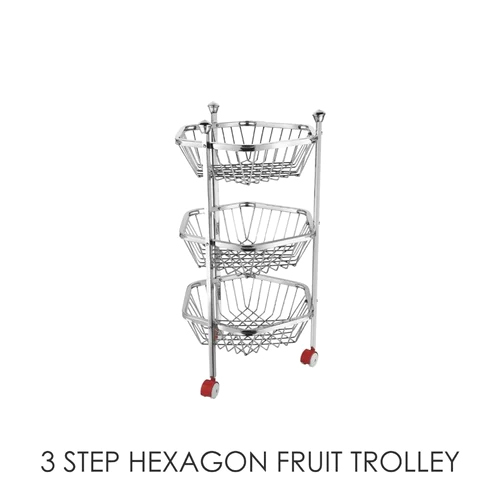 3 Step Hexagon Fruit Trolley