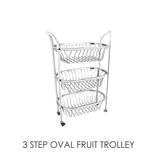3 Step Oval Fruit Trolley