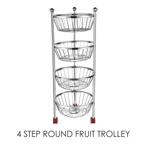 4 Step Round Fruit Trolley
