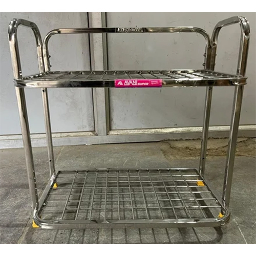 Stainless Steel Shoes Rack - Color: Silver