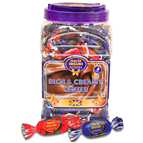 220 Pieces Mario English Eclares Toffee Jar - Flavor: Different Available