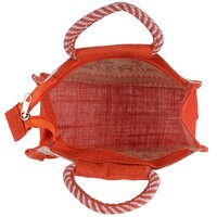 Mini Jute Handbag with Warli Art Print  Eco-Friendly Multipurpose Pouch (25x8x20 cm)