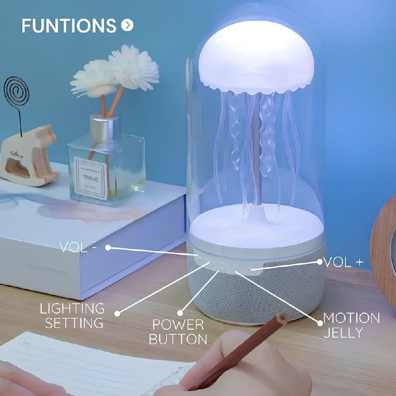 Jellyfish Lamp Bluetooth Speaker  7 Color Changing