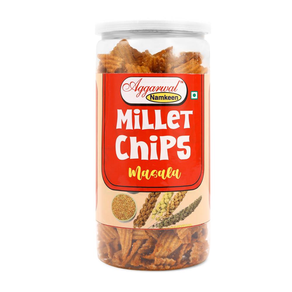 Millets Masala Chips - 150 Gm, Fried Crunchy Snack Made From Millet Flour, Spicy Flavor, Gluten-free, Ideal For Dips And On-the-go Snacking