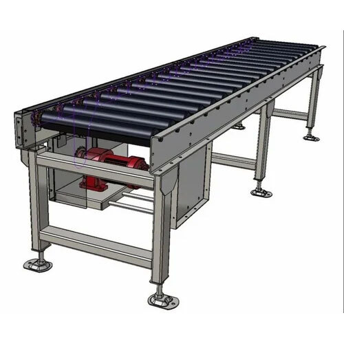 Gravity Roller Conveyor - Mild Steel, 1500mm Length, Silver Color, Electric Powered | Ideal For Industrial Applications, 1-year Warranty