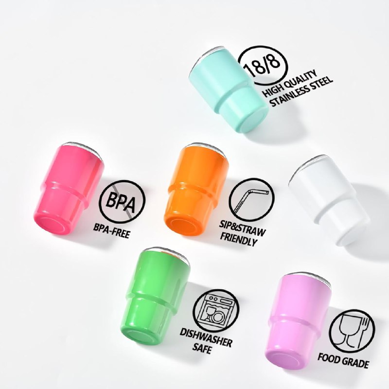 3oz Mini Tumbler Shot Glass With Straw And Lid