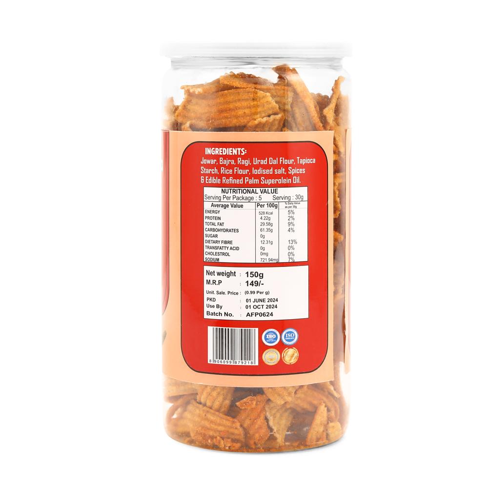 Millets Chilly Tomato Chips - Feature: Healthy Snacks