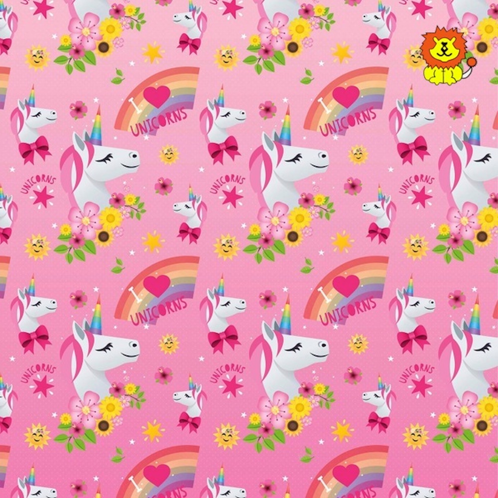 Unicorn Themed Gift Wrapping Paper Sheet (Chromo)