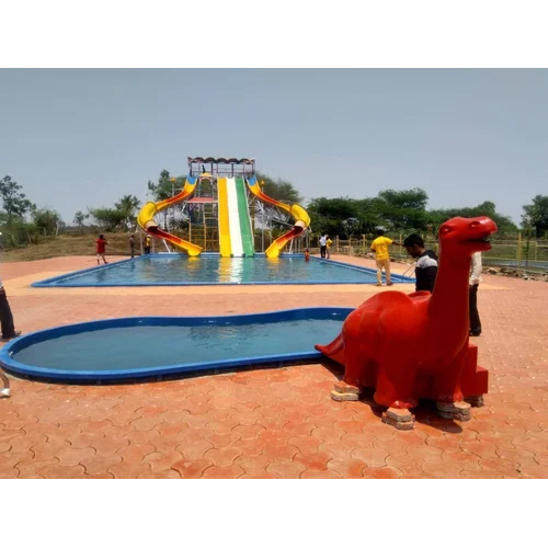 4 Feet FRP Water Park Swimming Pool - 20 x 40 Feet, Vibrant Blue Color | Suitable for Amusement Parks, Manual Power Supply, Rectangular Shape
