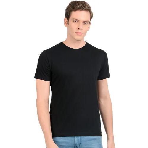 Mens Black Cotton T Shirt