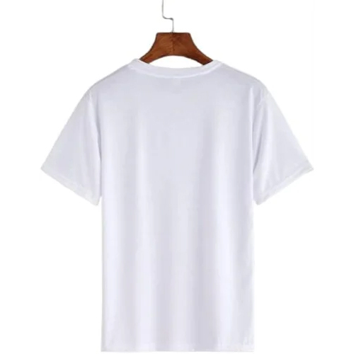 Mens White Plain Round Neck Half Sleeves T-Shirt