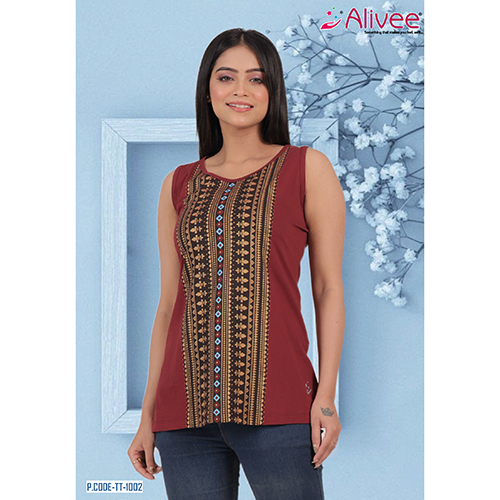 Crew Neck Graphic Tank Top
