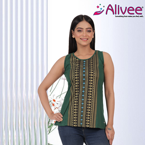 Crew Neck Graphic Tank Top