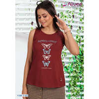 Ladies Crew Neck Graphic Tank Top