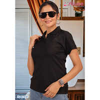 Ladies Solid Polo T-Shirt