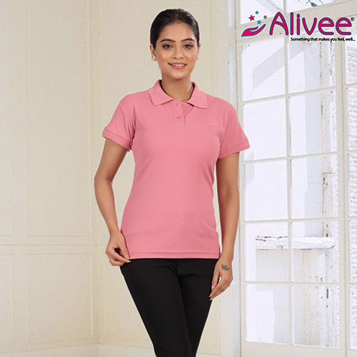 Ladies Solid Polo T-Shirt
