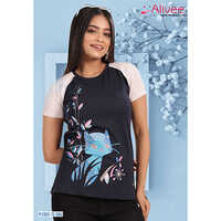 Crew Neck Graphic Raglan T-Shirt