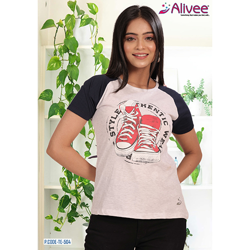 Crew Neck Graphic Raglan T-Shirt