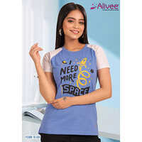 Crew Neck Graphic Raglan T-Shirt