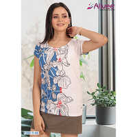 Crew Neck Graphic Dolman T-Shirt