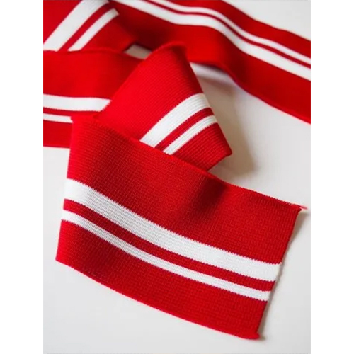 Spun Polyester Lycra Knitted Rib Fabric