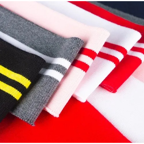 Spun Polyester Lycra Knitted Rib Fabric
