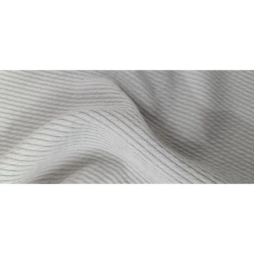 Grey Cotton Rib Knitted Fabric