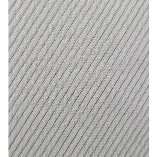 Grey Cotton Rib Knitted Fabric