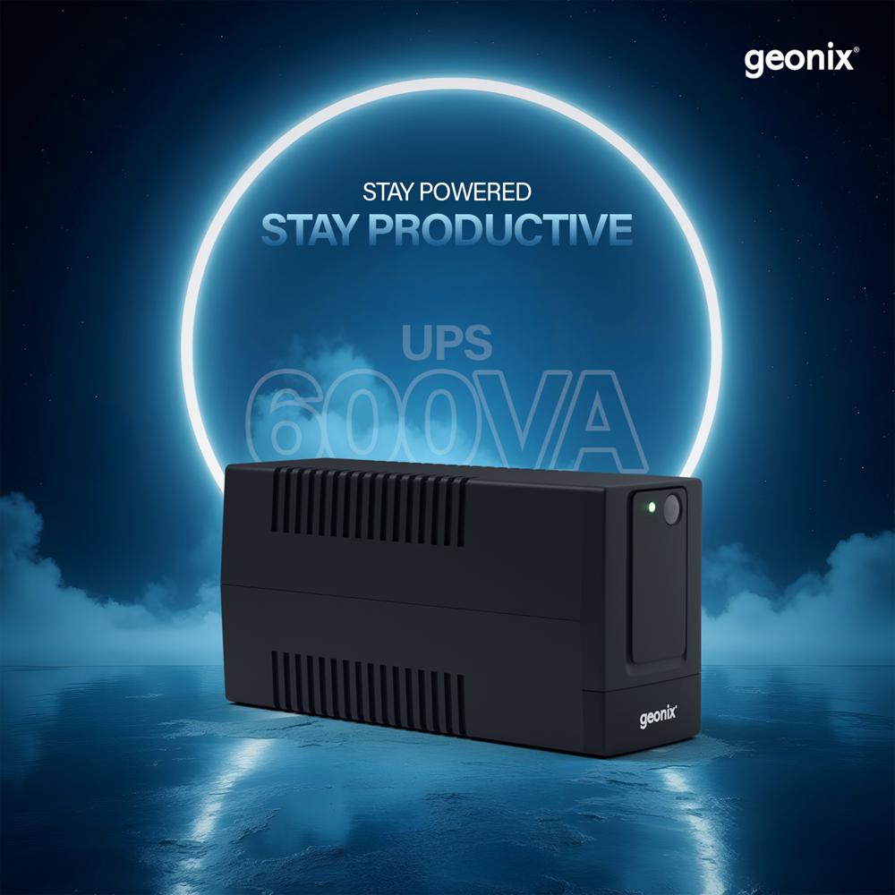 600va Ups - Capacity 600va/360w, Size 27.9x10.1x14.2cm, Recharge Time 6 Hours | Features 10-15 Min Backup, 3 Output Sockets, Bis Approved