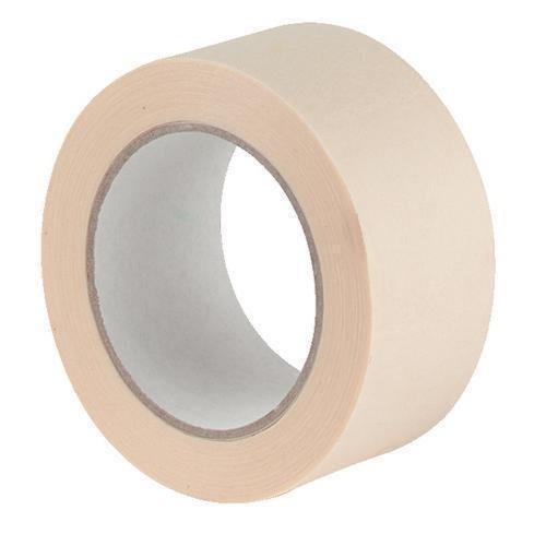 Masking Tape - 1 Inch Width, 1000 Meter Length | Off White, Rubber Adhesive, Waterproof, Dimensionally Accurate, 6 Month Shelf Life, 40% Elongation