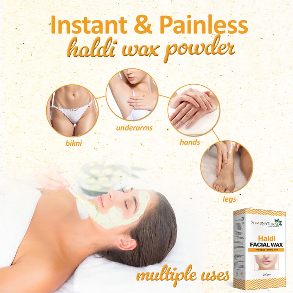 Herbal Haldi Facial Wax Powder 200G | Turmeric Facial Wax Powder 