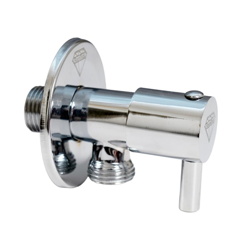 Brass Angle Valve With Free Wall Flange And Ptfe Tape - Color: As Per Requirement