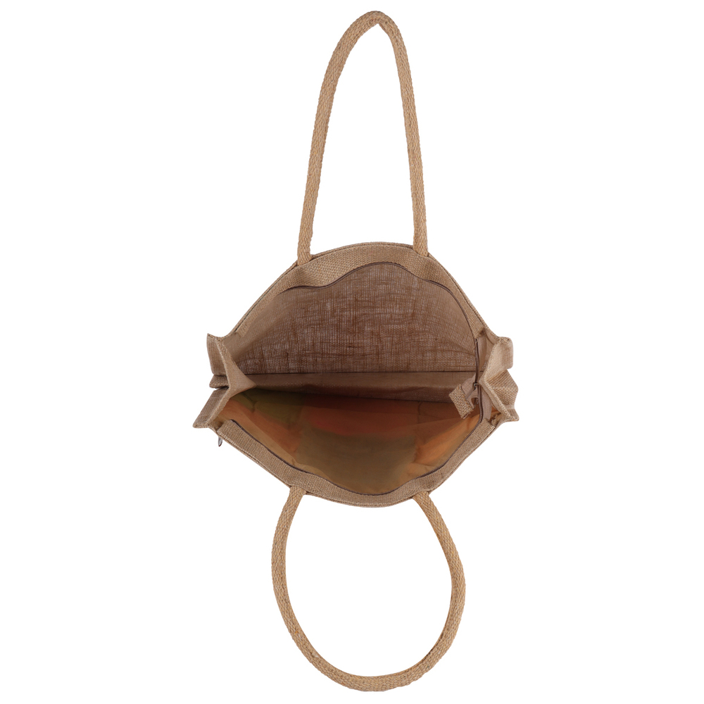 Multicolor Patchwork Eco-Friendly Jute Shopping Bag  35x40x8 cm