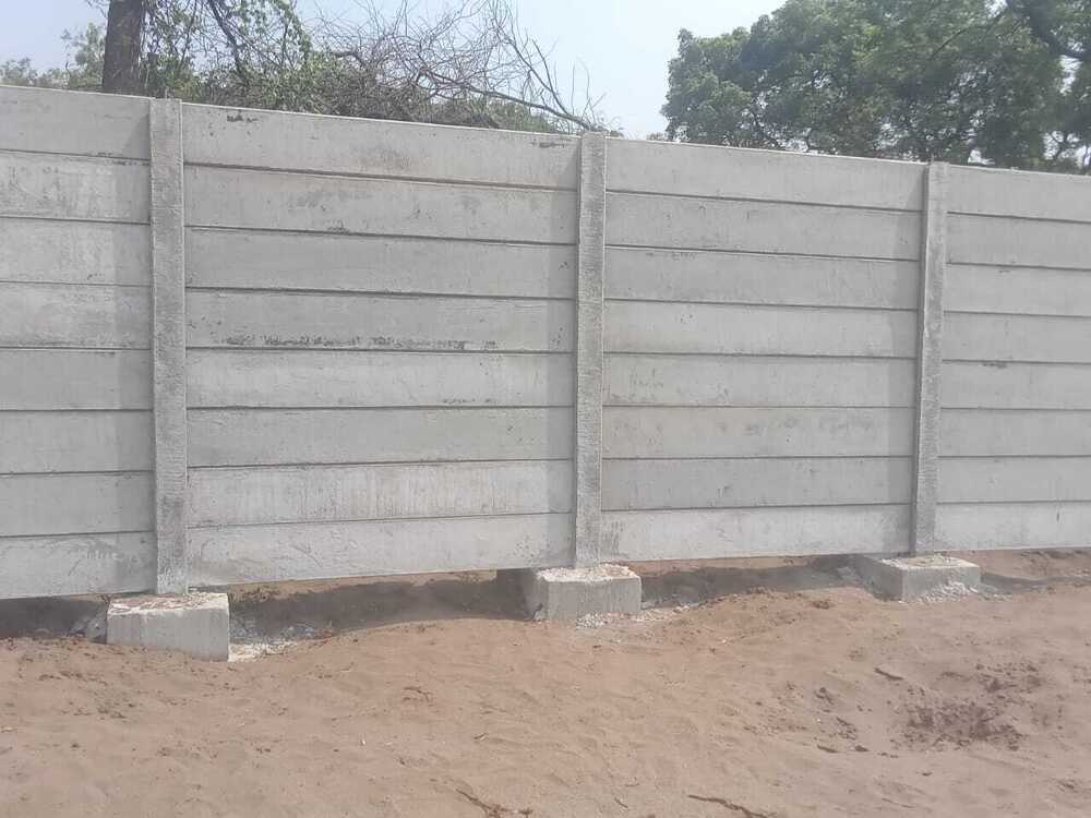 Rcc Cement Boundary Walls - Modular Prefab, 7 Feet Length X Up To 10 Feet Height, 2-4 Inch Thickness | Eco Friendly, Easy To Assemble, Impact Resistant