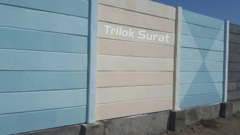 Concrete Compound Wall - 6-7 Feet Plank Length, 10-12 Feet Wall Height | Painted Finish, Custom Size And Thickness, Durable Cement And Sand Material