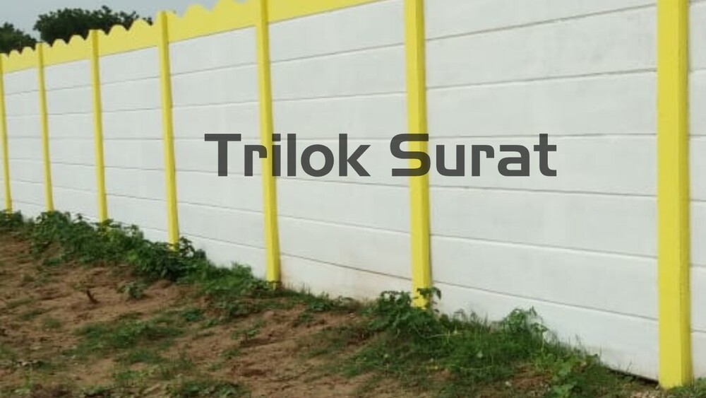 Concrete Compound Wall - 6-7 Feet Plank Length, 10-12 Feet Wall Height | Painted Finish, Custom Size And Thickness, Durable Cement And Sand Material
