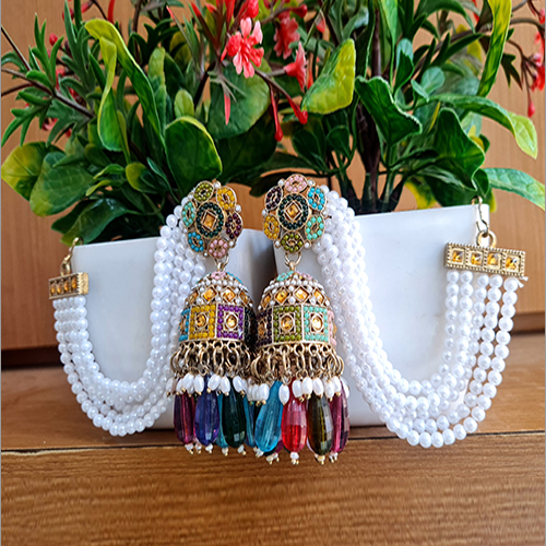 Jhumka Earring - Color: Multicolor