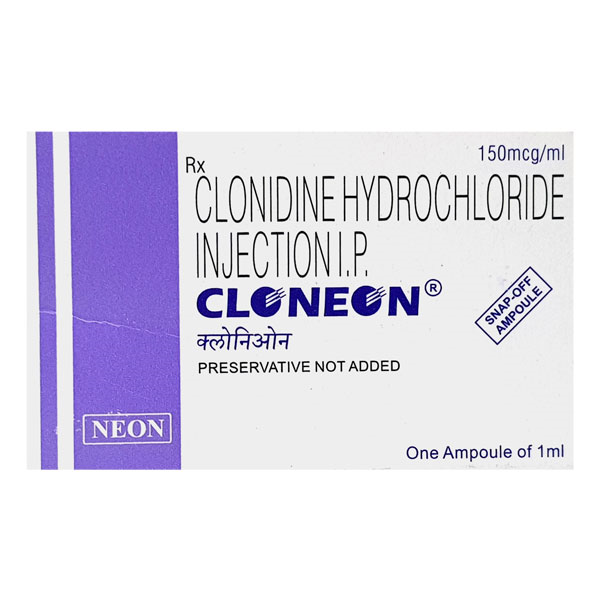 Cloneon 150mcg/ml - Clonidine Hydrochloride Injection I.p, 1ml Ampoule Packaging | Suitable For Various Medical Applications
