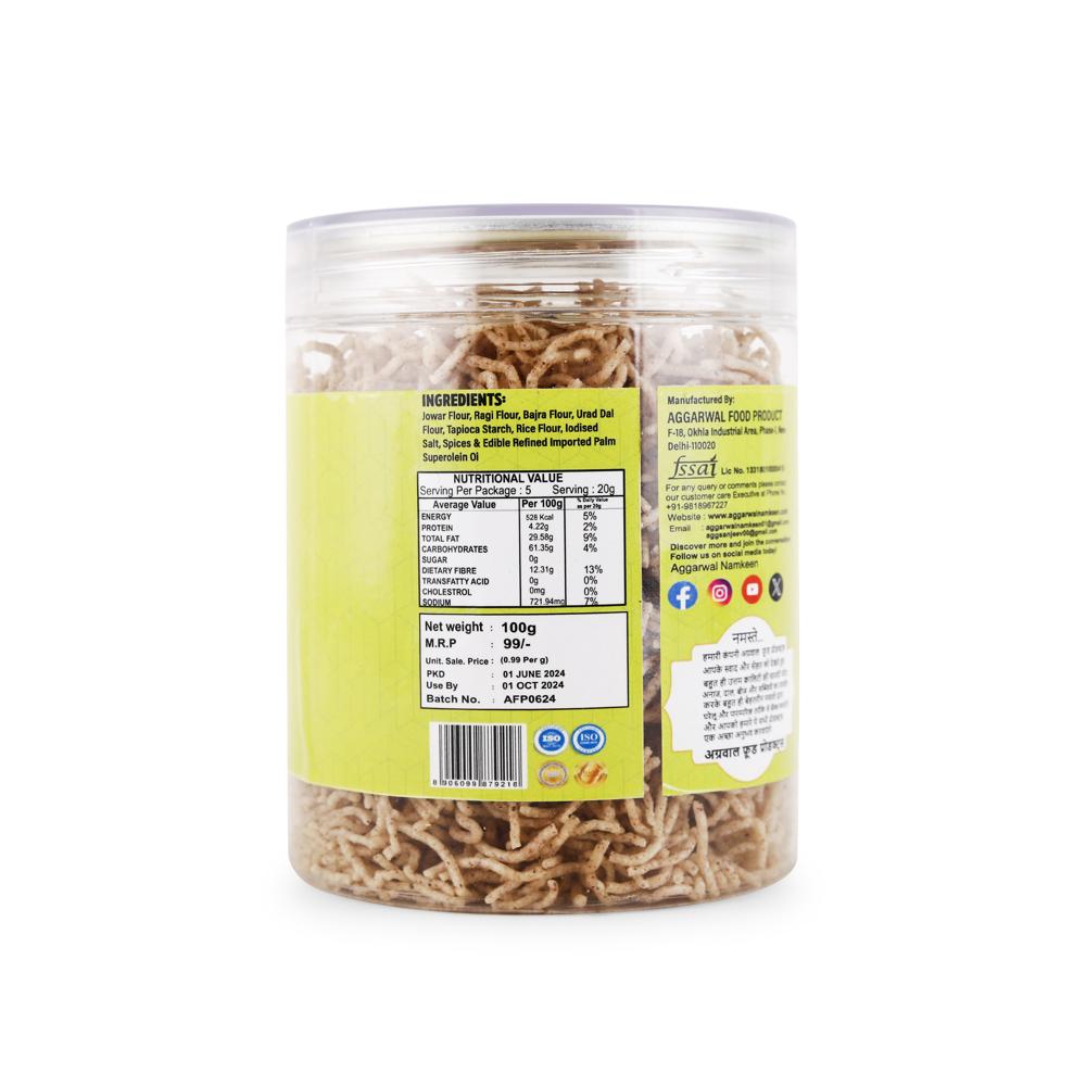 Millet Salted Bhujiya - 200 Gm Plastic Bottle Fried Snack For Health-conscious Individuals Gluten-free High In Fiber & Essential Minerals