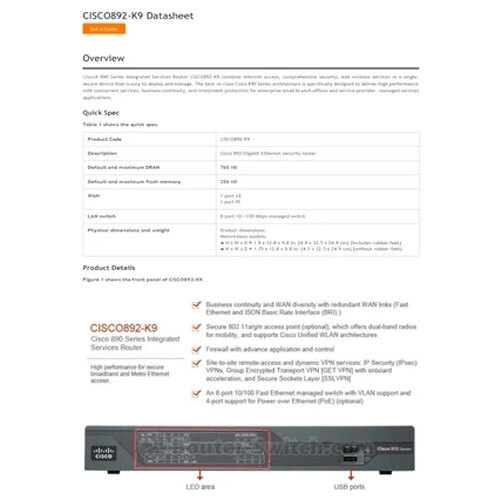 Cisco 892-k9 Router