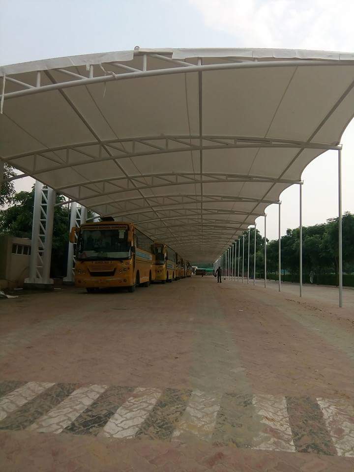 Fabric Car Parking Structured Tensile