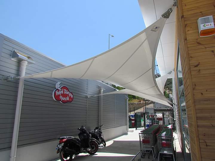 Fabric Car Parking Structured Tensile