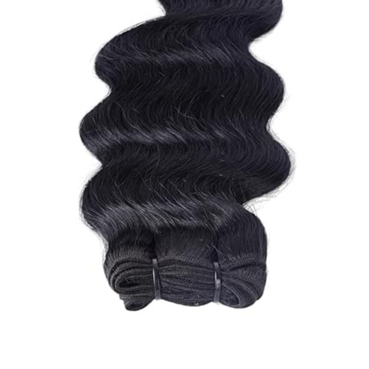 100% Wavy Sew in Human Hair Extensions Real Human Hair, Weft Extensions 24 Inch Natural Brown, Premium Remy, Natural Straight