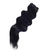 100% Wavy Sew in Human Hair Extensions Real Human Hair, Weft Extensions 24 Inch Natural Brown, Premium Remy, Natural Straight