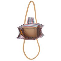Eco-Friendly Cotton Canvas Tote Bag with Colorful Stripes  35x25x8 cm | Sustainable Shopping & Everyday Use Bag with Long Handle