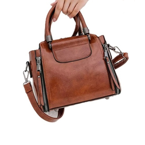 Brown Leather Ladies Bag