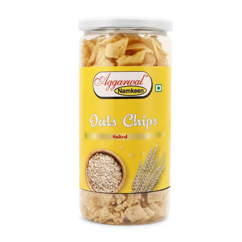 Oats Salted Chips - 150 Gm Plastic Bottle | Healthy Crunchy Snack, Baked Oats, Gluten-free, Low In Saturated Fat, High In Fiber Snacks
